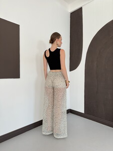 D 3134 PULLU FİLE PANTOLON - TAŞ #5