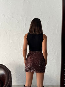 Topshow Pullu Etek - Kahve | F1980 #5