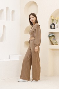 Crop Toptan Bluz - Kahve | TOPSHOW #4
