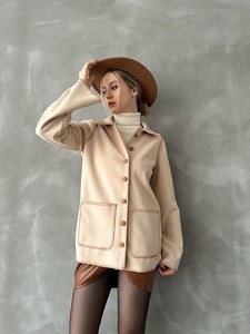 Topshow Taş Camel Yanları Dikişli Toptan Ceket #2