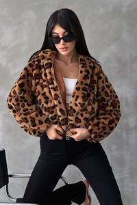 Leopar Bskılı Pejuş Toptan Mont - Camel Leopar | TOPSHOW #2
