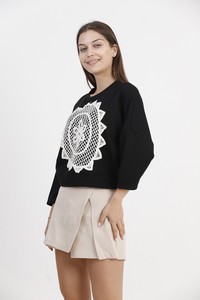 Topshow Siyahönü Güpürlü Toptan T Shirt #2