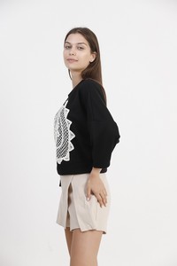 Topshow Siyahönü Güpürlü Toptan T Shirt #3