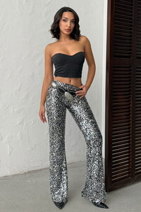 Topshow  | Pullu Pantolon - Gümüş | D2936