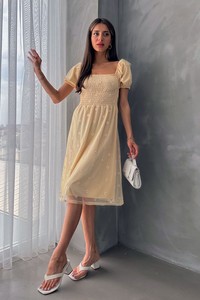Topshow Taş Kayık Yaka Göğüs Gipeli Toptan Elbise