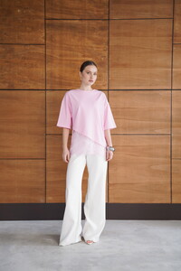 D 2953 DANTEL DETAYLI ASİMETRİK TİŞÖRT - PEMBE #2