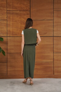 Topshow Corduroy Skirt - Khaki | F2033 #5