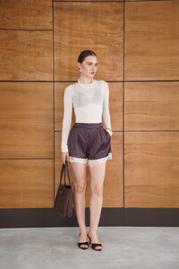 D 2960 DANTEL DETAYLI PUANTTİYELİ SATEN ŞORT - KAHVE #5