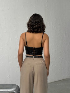 Topshow  | Pulpayet Abiye Toptan Büstüyer - Siyah | F2063 #5