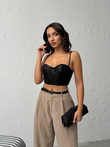 Topshow  | Pulpayet Abiye Toptan Büstüyer - Siyah | F2063 #3