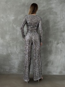 Topshow Leopar Desenli Payet Abiye Toptan Pantolon #5