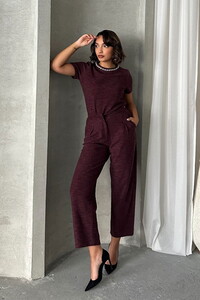 Yaka Detaylı Toptan Bluz - Bordo | TOPSHOW