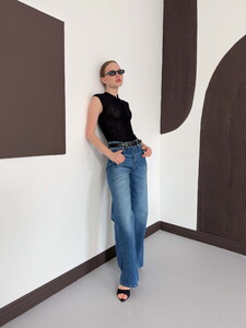 D 2997 KOLSUZ DANTEL BLUZ - SİYAH #2