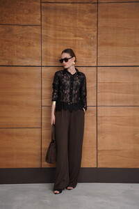 F 2073 DANTEL GÖMLEK - SİYAH #3