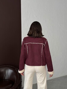 Topshow Bordo F Süet Peluş Toptan Mont #5