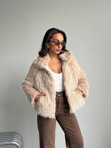 Yapay Kürk Kadın Ceket – Fermuarlı, Yumuşak Dokulu Modern Kışlık Mont- TAŞ #2
