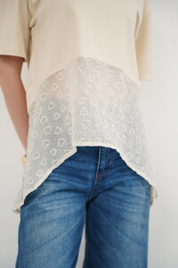 D 2990 BRODE DETAYLI BİSİKLET YAKA T SHIRT - HAM #4