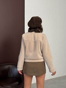 Topshow - Toptan Peluş Düğmeli Mont - TAŞ #4