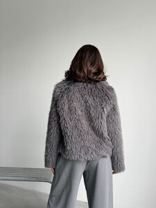 Yapay Kürk Kadın Ceket – Fermuarlı, Yumuşak Dokulu Modern Kışlık Mont - GRİ #3