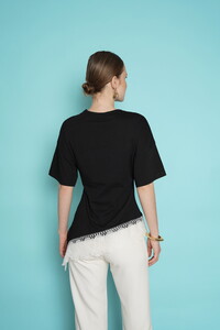 D 2991 ETEK UCU GÜPÜR T SHIRT - SİYAH #5