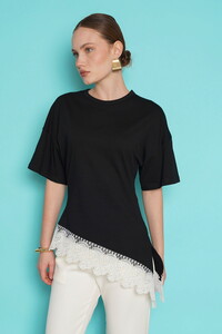 D 2991 ETEK UCU GÜPÜR T SHIRT - SİYAH #1