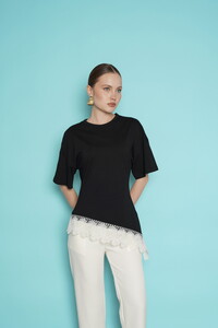 D 2991 ETEK UCU GÜPÜR T SHIRT - SİYAH #3