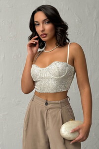 Topshow  | Pulpayet Abiye Toptan Büstüyer - Taş | F2063