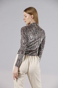 Topshow Taş Zebra Balıkcı Yaka Toptan Bluz #5