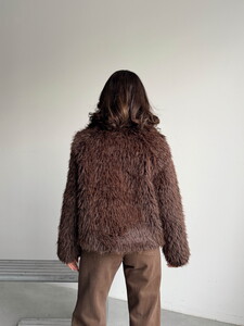 Yapay Kürk Kadın Ceket – Fermuarlı, Yumuşak Dokulu Modern Kışlık Mont - KOYU KAHVE #4