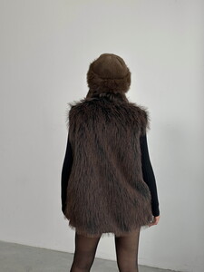  Yapay Kürk Kadın Toptan Yelek – Yumuşak Dokulu - SİYAH #5