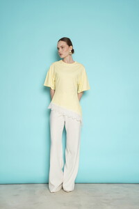 D 2991 ETEK UCU GÜPÜR T SHIRT - SARI #3