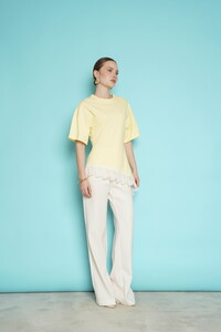 D 2991 ETEK UCU GÜPÜR T SHIRT - SARI #2