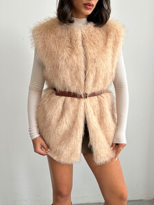  Yapay Kürk Kadın Toptan Yelek – Yumuşak Dokulu - TAŞ #4