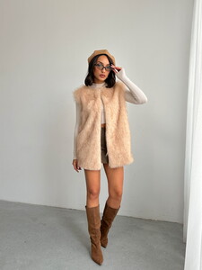  Yapay Kürk Kadın Toptan Yelek – Yumuşak Dokulu - TAŞ #2