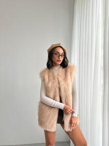  Yapay Kürk Kadın Toptan Yelek – Yumuşak Dokulu - TAŞ #3