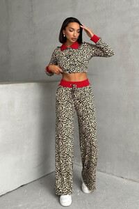 Topshow K. Leopar Leopar Desenli Toptan Pantolon