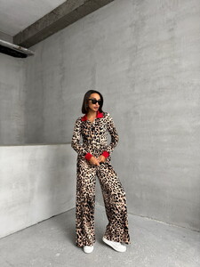 Topshow B. Leopar Leopar Desenli Toptan Pantolon #2
