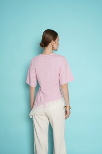 D 2991 ETEK UCU GÜPÜR T SHIRT - PEMBE #5