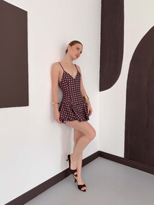 D3003  PUANTİYELİ ASKILI MİNİ ELBİSE - KAHVE TAŞ #3