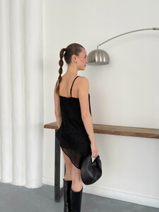 Assimetrik  Askılı Toptan Bluz - Siyah #5