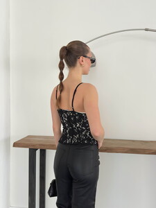 Topshow Asklı Toptan Bluz - Siyah-D2939 #5