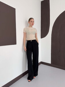 D 3007 GÜPÜR T SHIRT - KREM #2