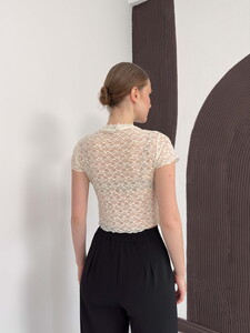 D 3007 GÜPÜR T SHIRT - KREM #5