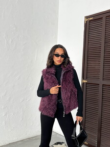 Yapay Kürk Kadın Toptan Yelek – Fermuarlı, Yumuşak Dokulu  - MÜRDÜM #3