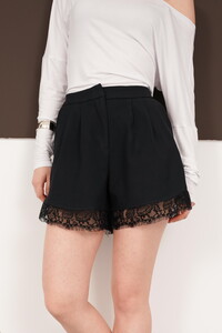 Dantel Detaylı Toptan Şort - Siyah | D2995 - Topshow #4