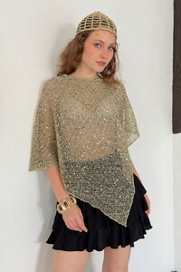 D 3118 ASİMETRİK KESİM YARASA KOL PULLU BLUZ - HAKİ #5