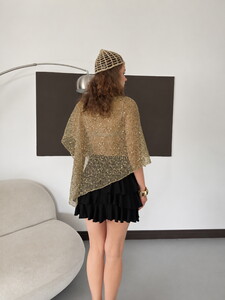 D 3118 ASİMETRİK KESİM YARASA KOL PULLU BLUZ - HAKİ #4