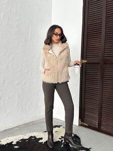 Yapay Kürk Kadın Toptan Yelek – Fermuarlı, Yumuşak Dokulu - TAŞ #2