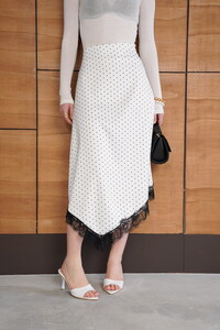 F 2077 DANTEL DETAYLI PUANTİYELİ SATEN ETEK - KREM #4