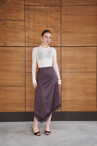 F 2077 DANTEL DETAYLI PUANTİYELİ SATEN ETEK - KAHVE #3